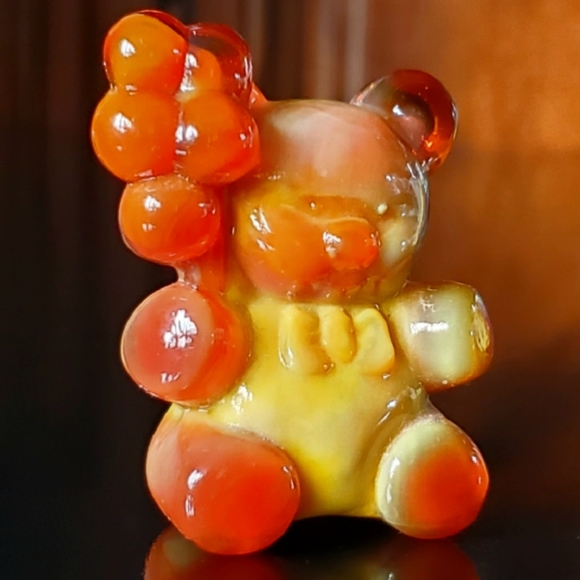 Vntg Boyd "Patrick the Bear" Amber Gold Slag Glass - Picture 2 of 9